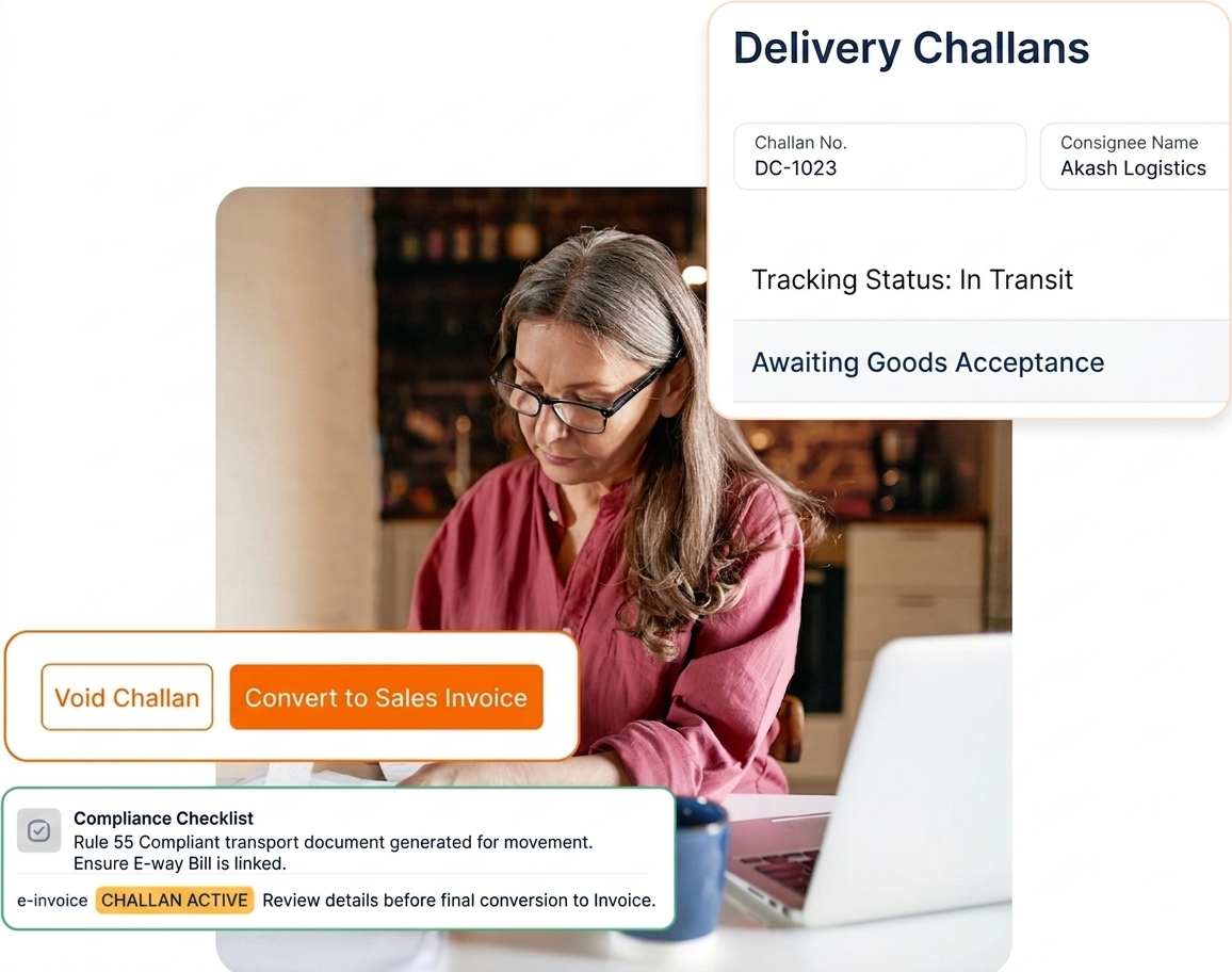 myDigiBill Delivery Challans & Dispatch Interface
